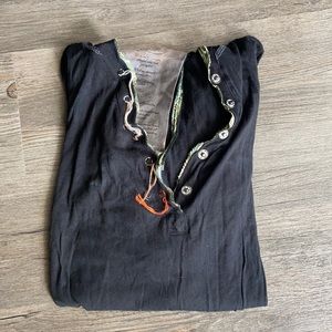 Buckle Black hooded long sleeve graphic tee